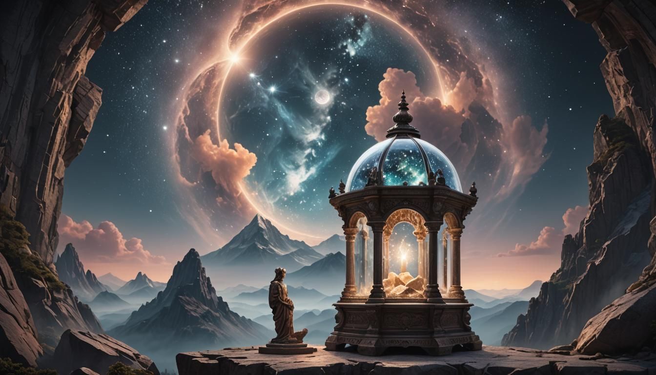 Nebula Lamp on Mountain Altar