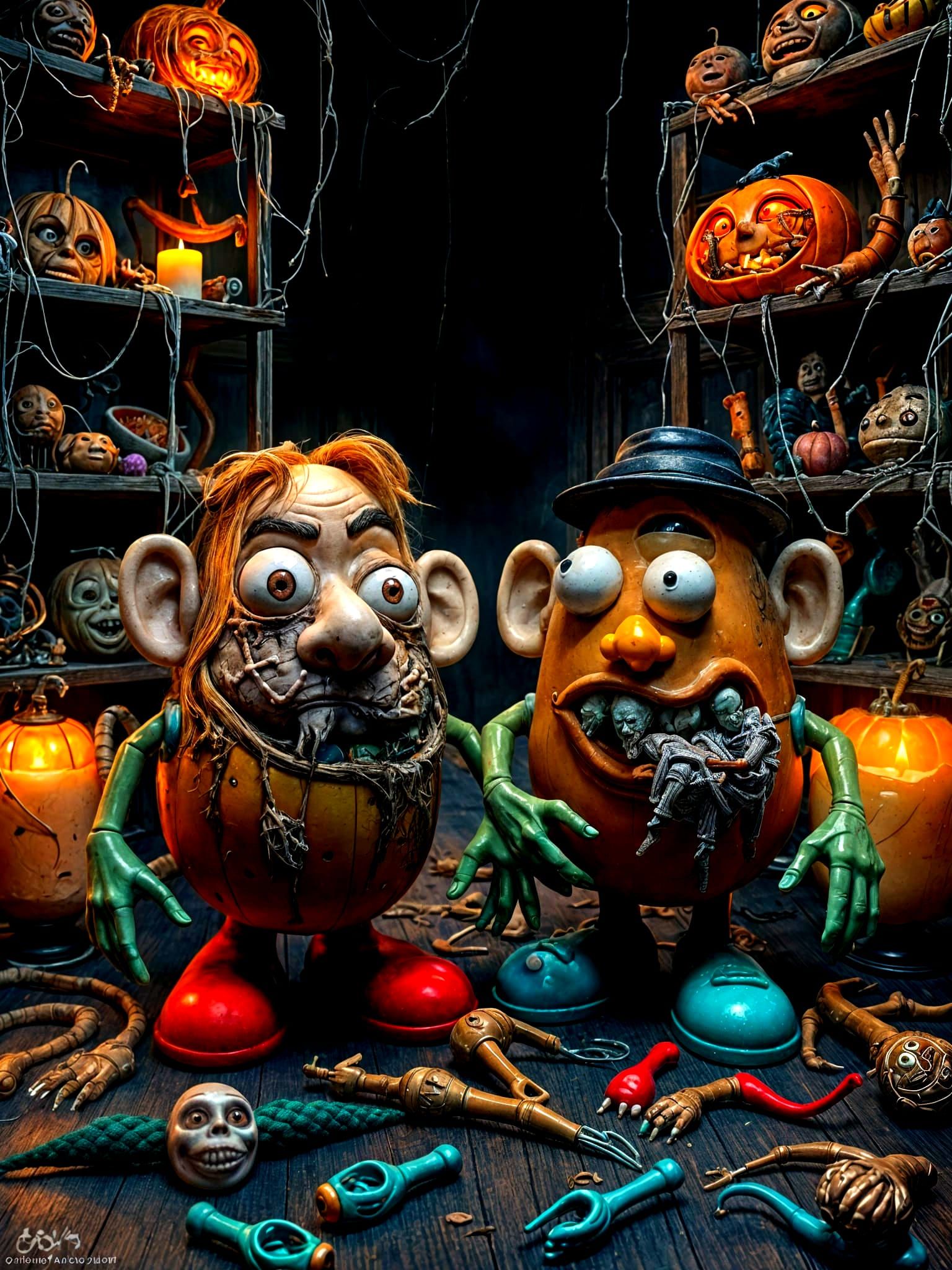 Unsettling Zombie Mr. & Mrs. Potato Head Toys