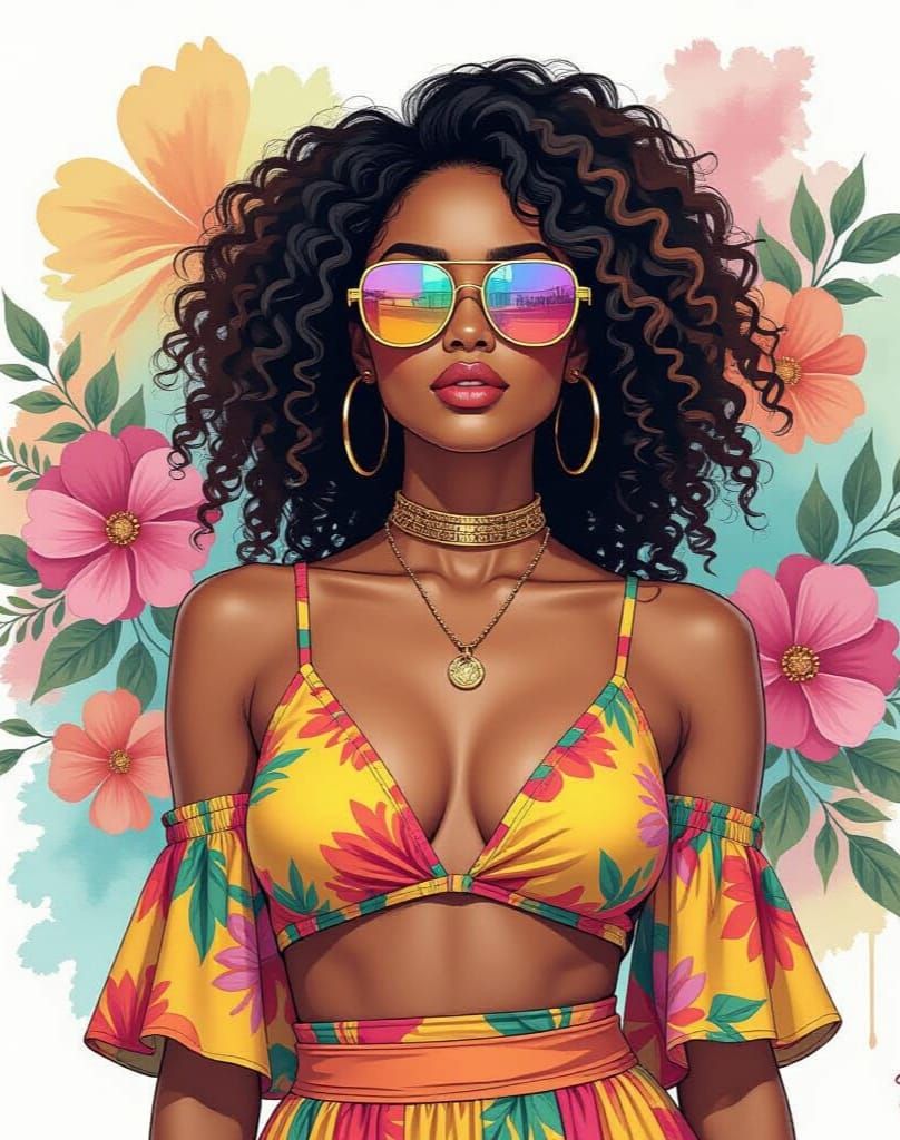 Cyberpunk Sudanese Woman in Afrofuturist Style