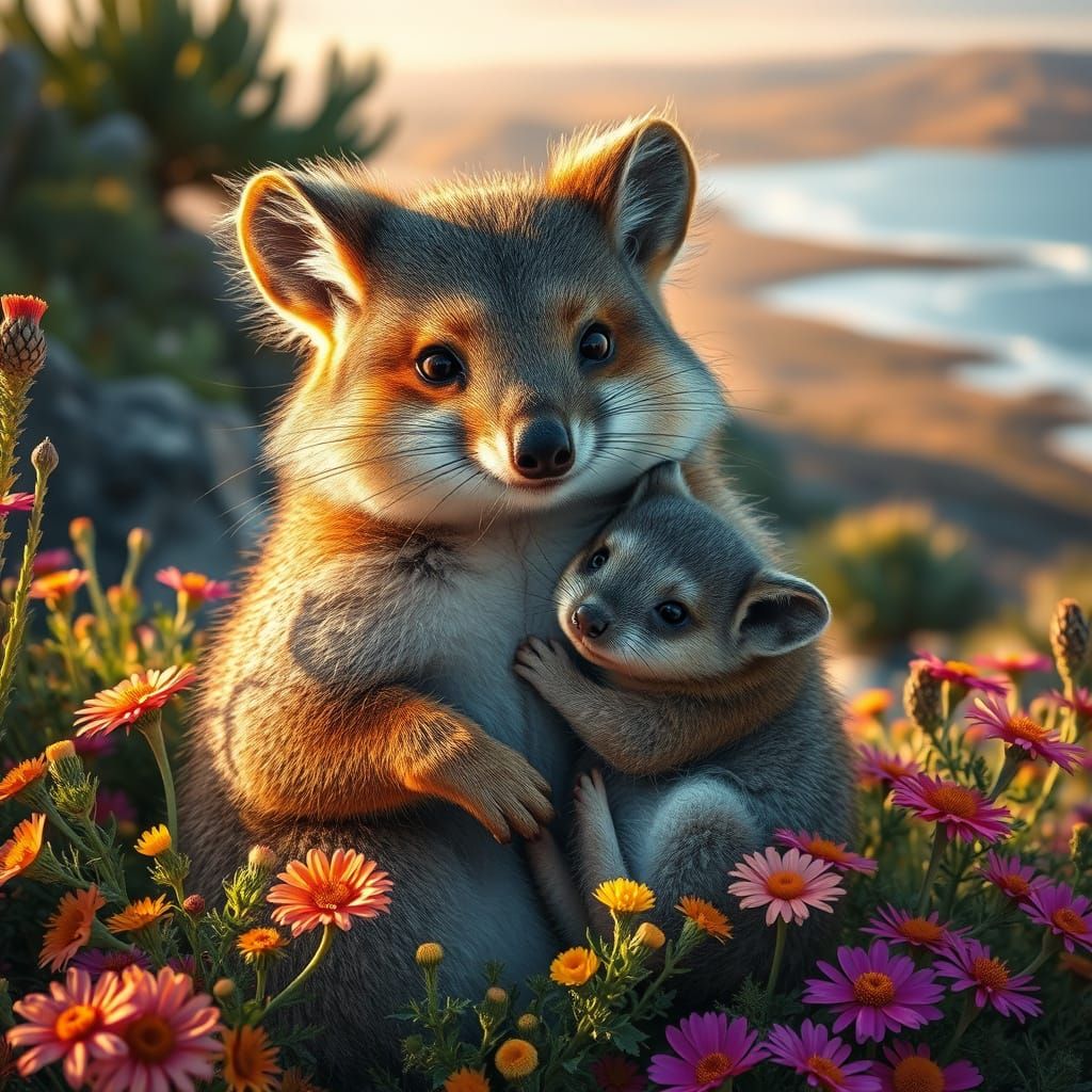 Australian Quokka with Baby