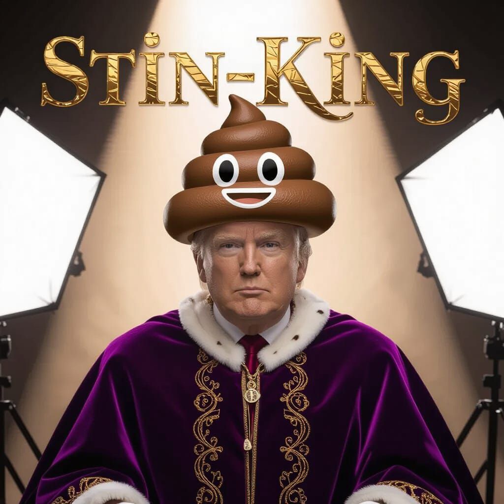 Donald Trump as 'Stin-King' in Fecal Robes