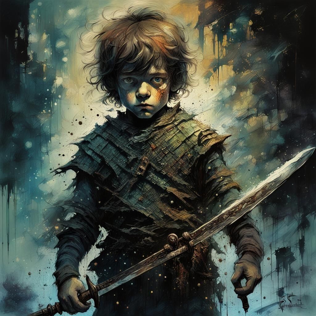Little boy with sword.