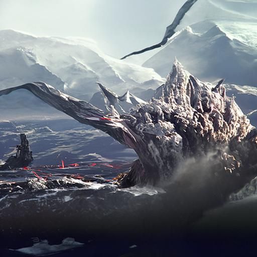 Futuristic Kingdom on Floating Islands, Matte Painting