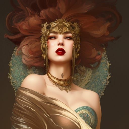 Woman with Venetian Mask: Hyperdetailed Concept Art