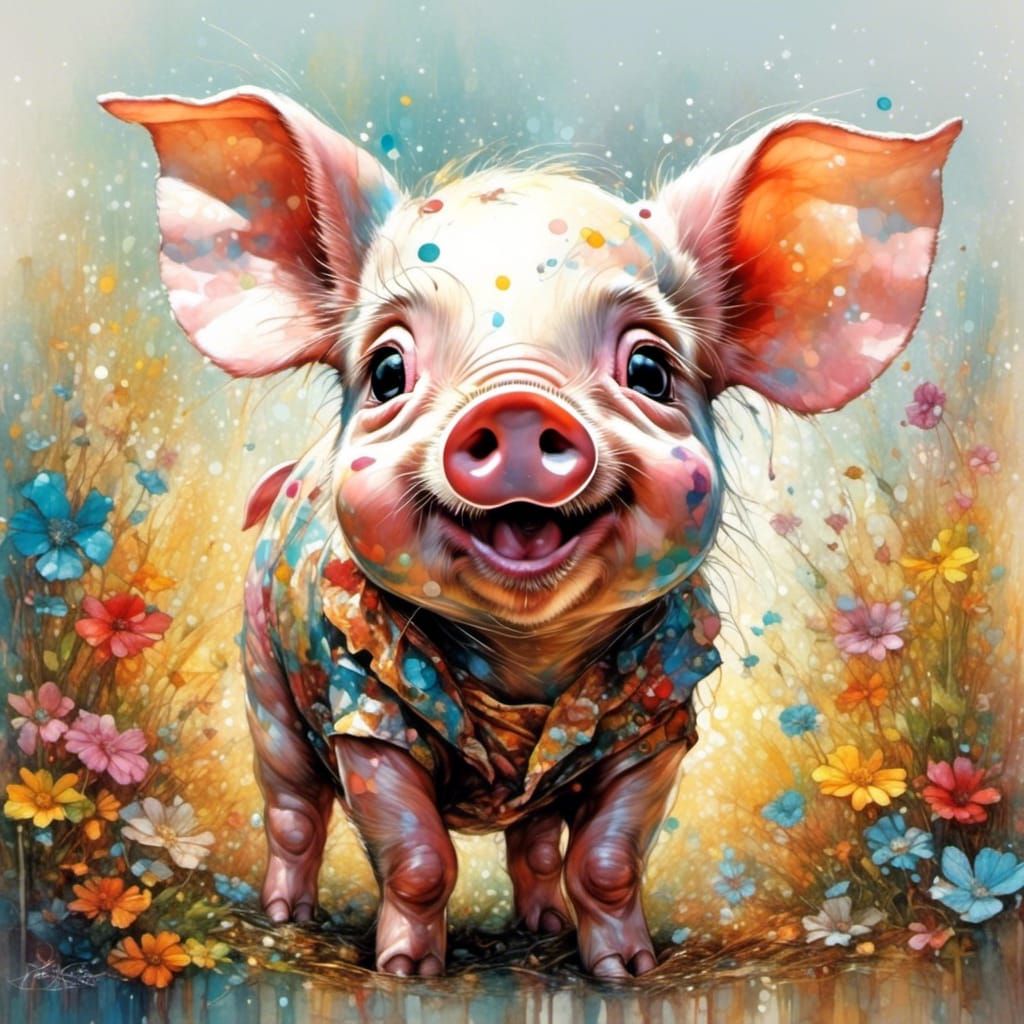 Adorable Piglet Generated by AI