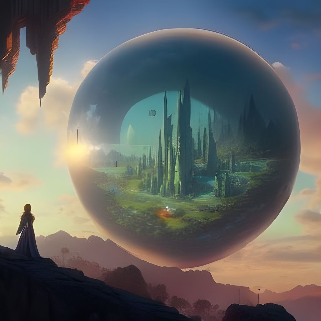 Futuristic City in a Bubble: Digital Art Masterpiece