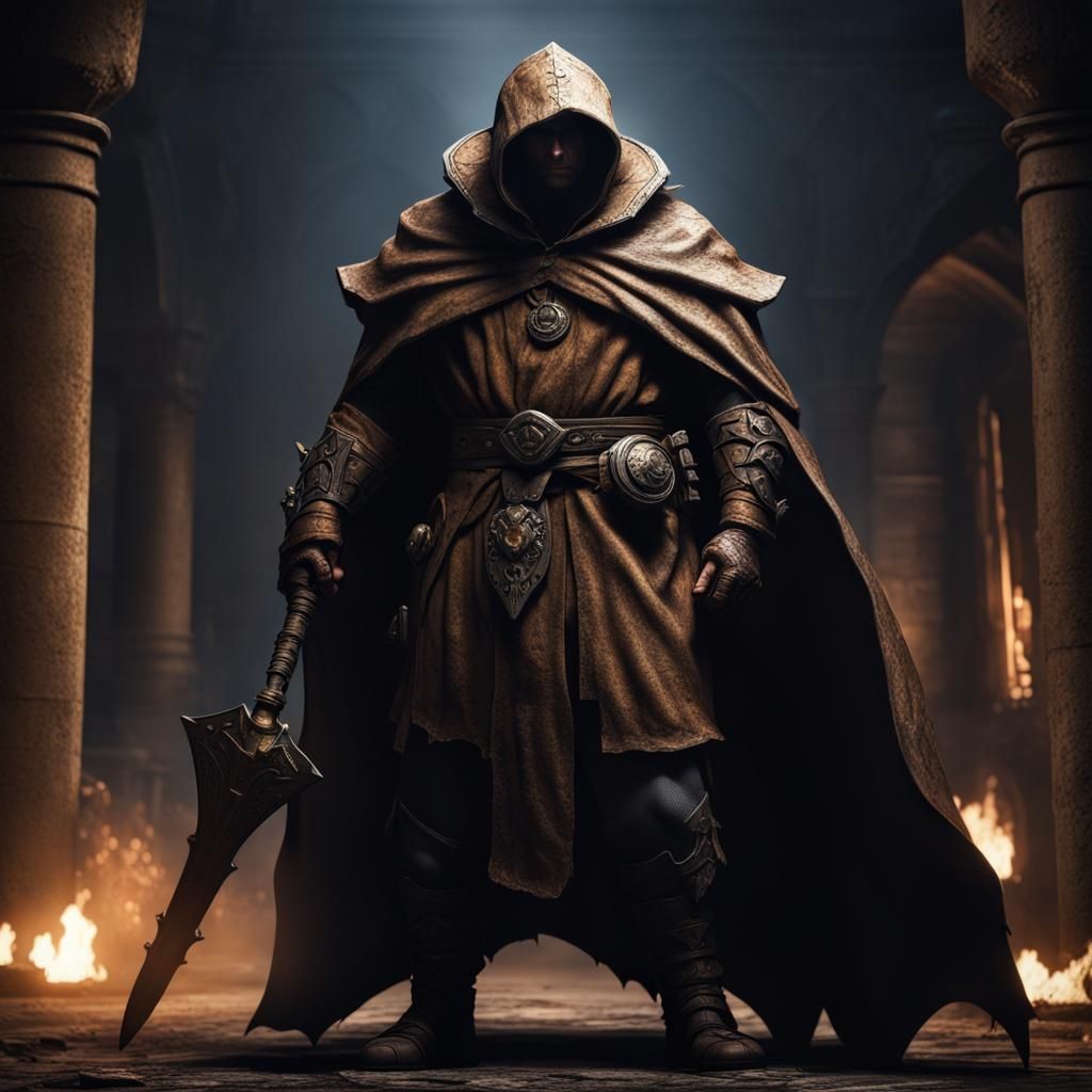 Noble Goliath Monk in Shadow with Bat