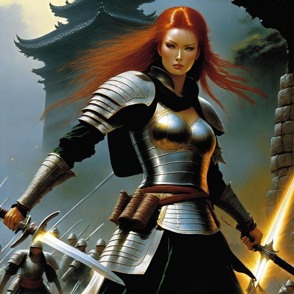 Redhead Sword Fighter in Action