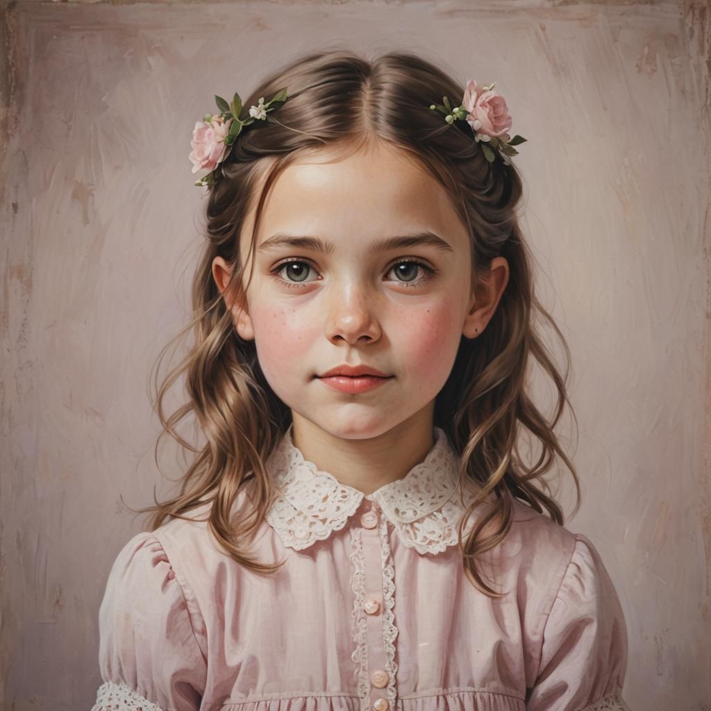 Charming Portrait of a Cute Young Girl