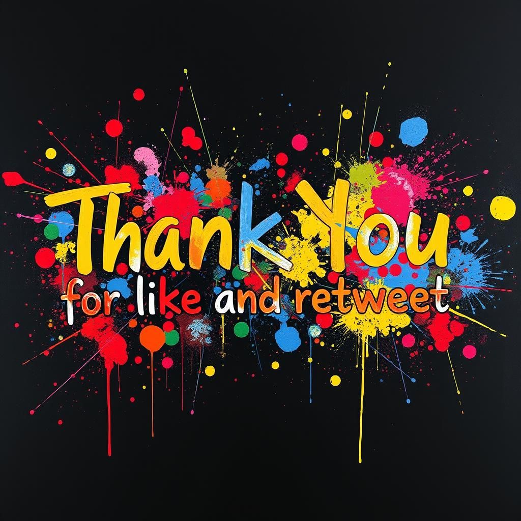 Vibrant Abstract Splashes with Gratitude Message