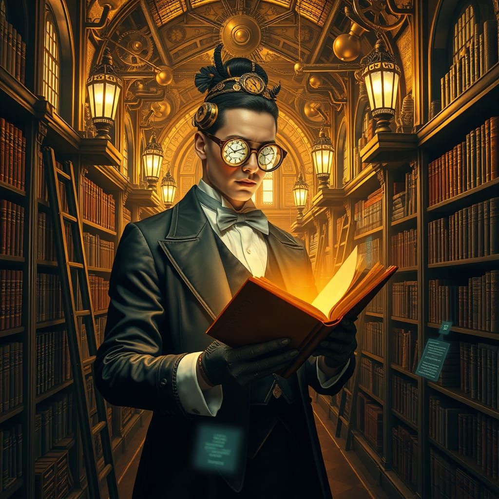 Grand steampunk library.