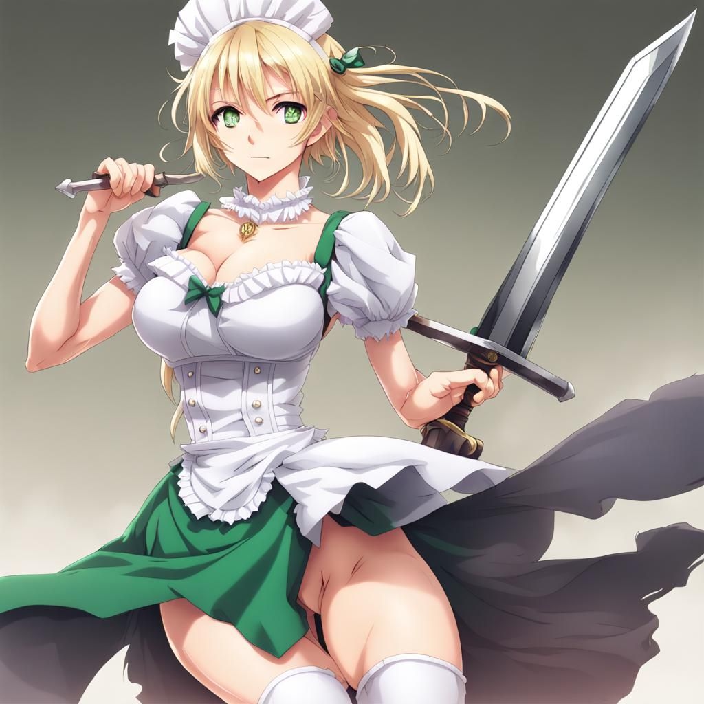 Anime Maid Warrior with Sword