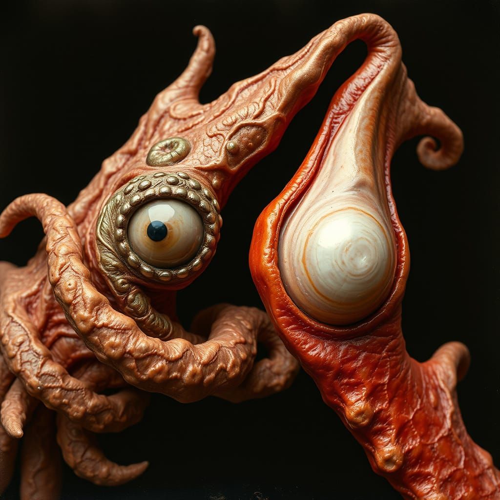 Abstract Macro Photogravure of a Twisted Ailment