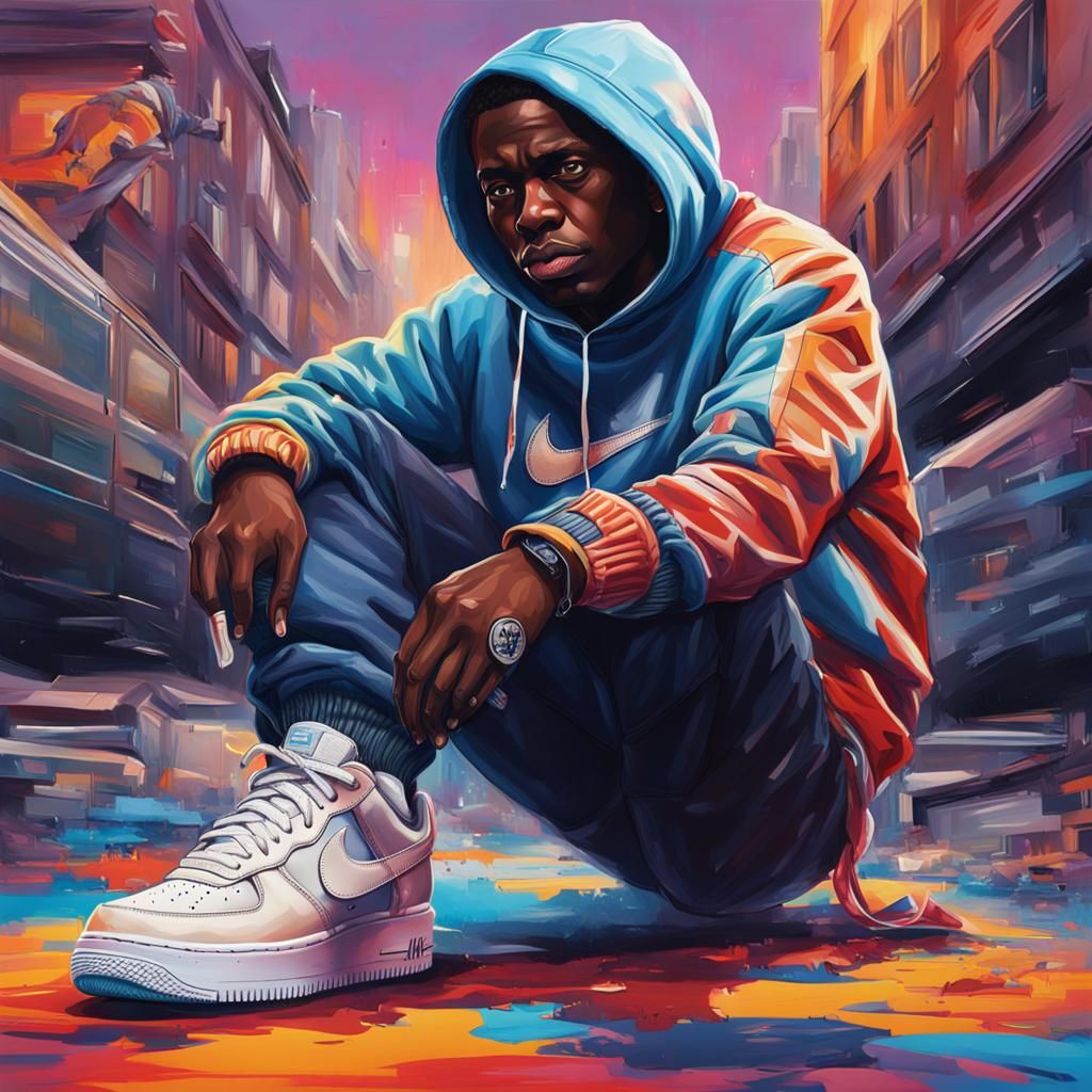 Hyperrealistic UK Roadman in Splash Art Style