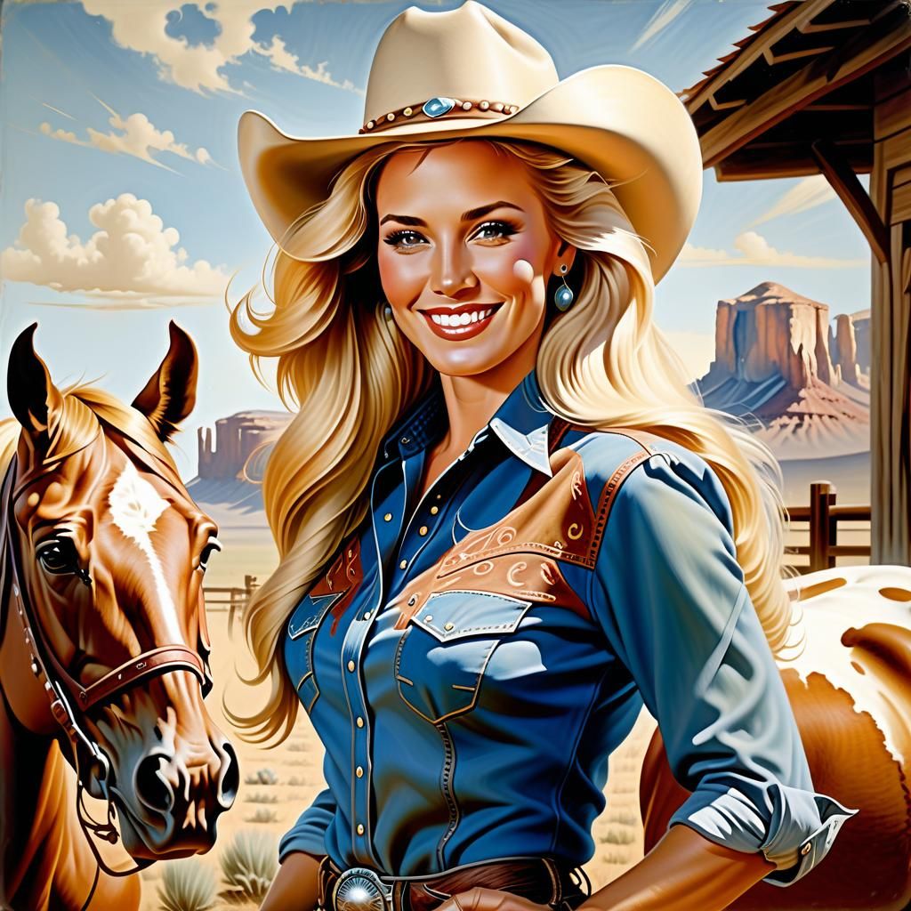 Romantic Portrait of a Woman in Western Wear