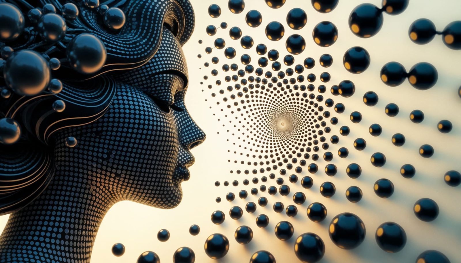 Optical Illusion: Woman's Face of Tiny Key Worlds