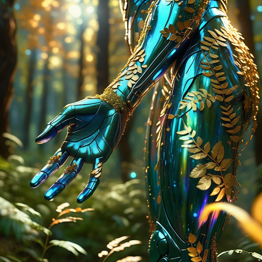 Future Intelligent Life in Lush Forest