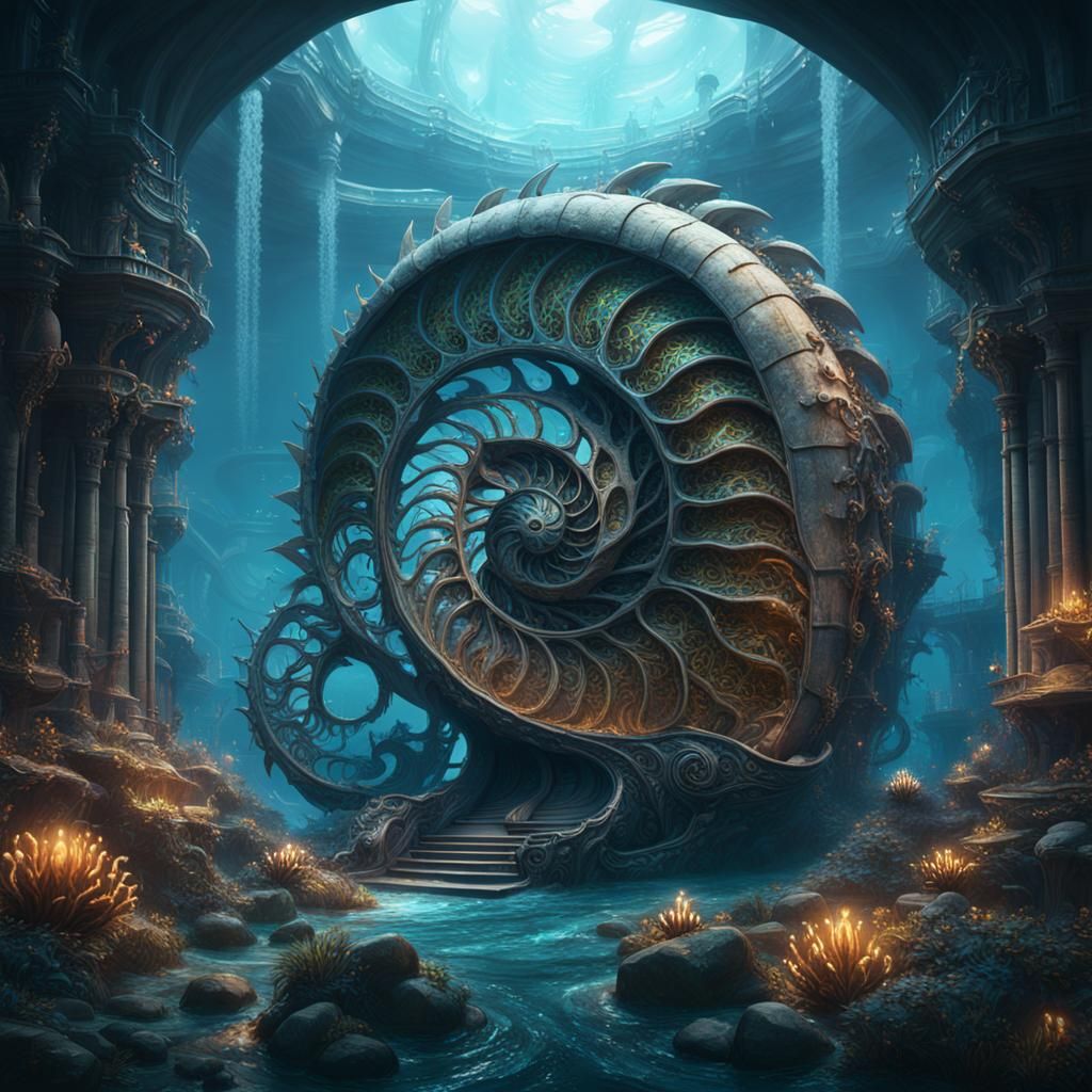Fantastical Nautilus in Deep Color