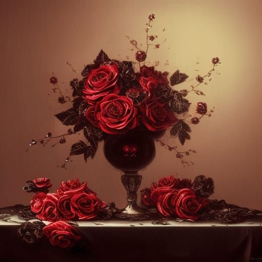 High Gothic Victorian Bouquet Still Life