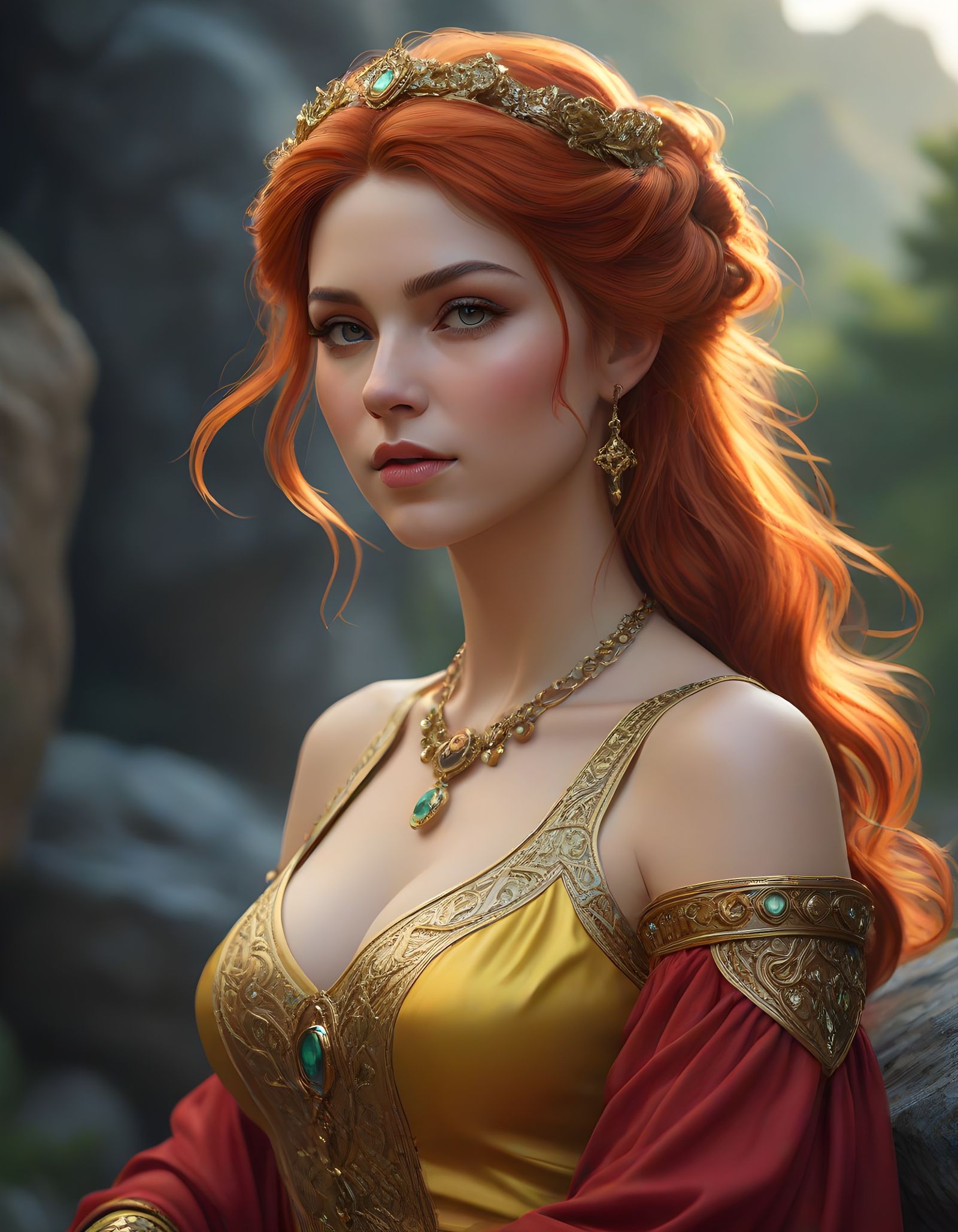 Norse Goddess of Dawn in Vibrant Hyper Realism