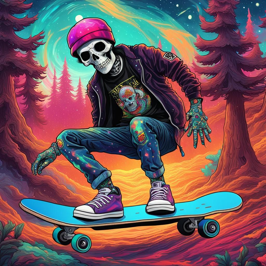 Punk Rock Skeleton Shreds in Astral Carnival