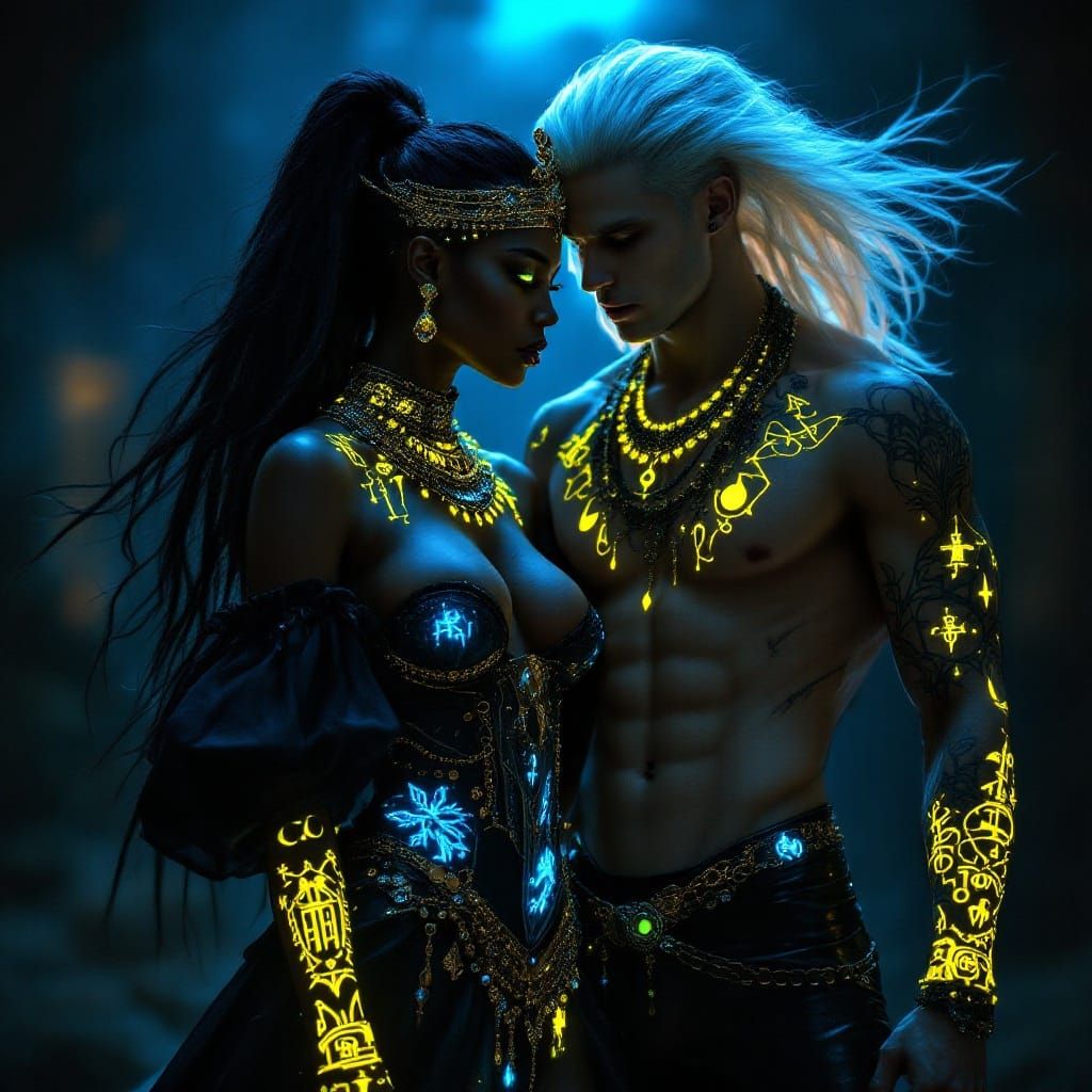 Ethereal Goth Vampires in Mystical Egyptian Attire
