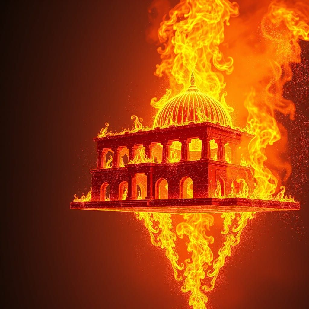Ethereal Jewish Temple of Fire and Embers
