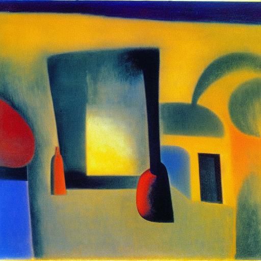 Hedgehog's Cozy Evening: Abstract Impressionist Art