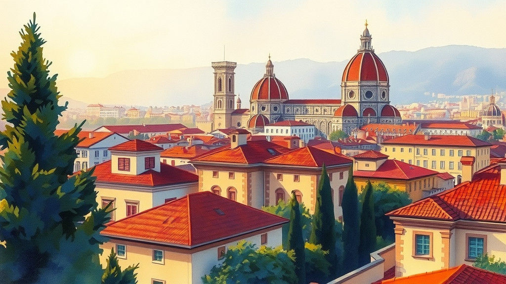 Florence Cityscape in Pointillist Style