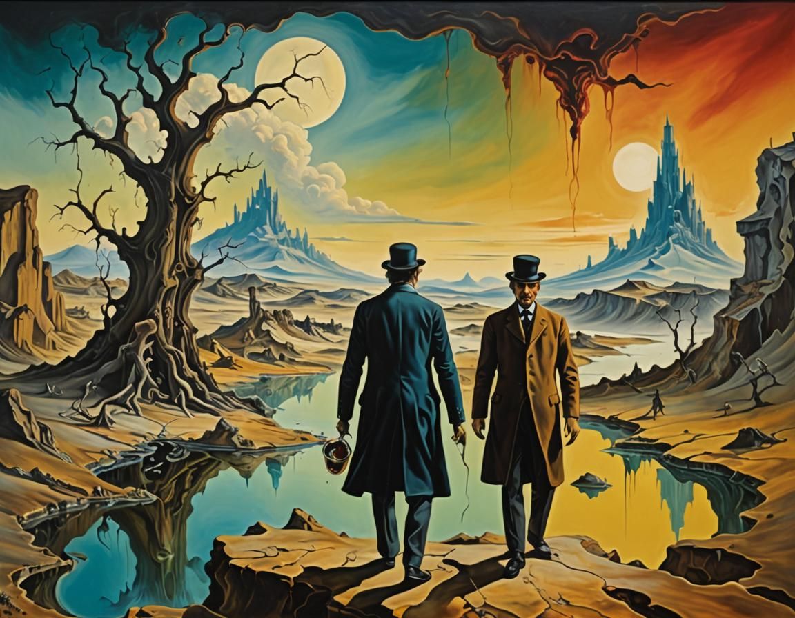 Dr. Jekyll and Mr. Hyde in Surrealism Style