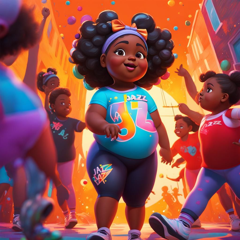 Black Girl in Jazz Class: 3D Digital Art