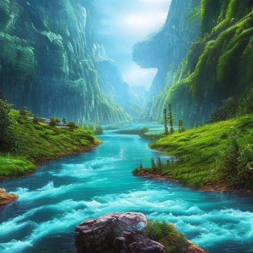 Beautiful river with beautiful crystal clear water and Beautiful background