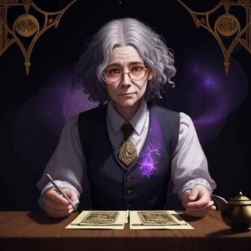 Mystical Tarot Reader Amidst Void Shadows