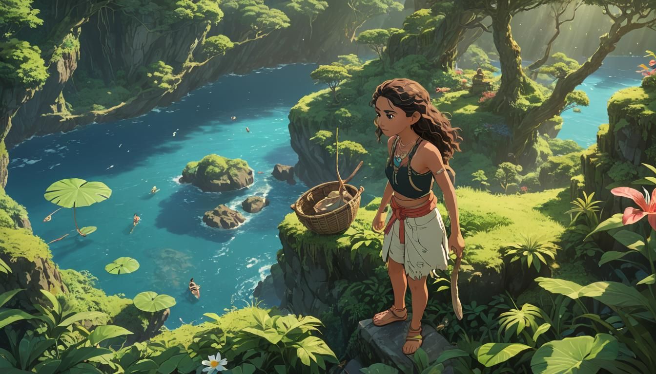 Moana in Ghibli Style by Makoto Shinkai