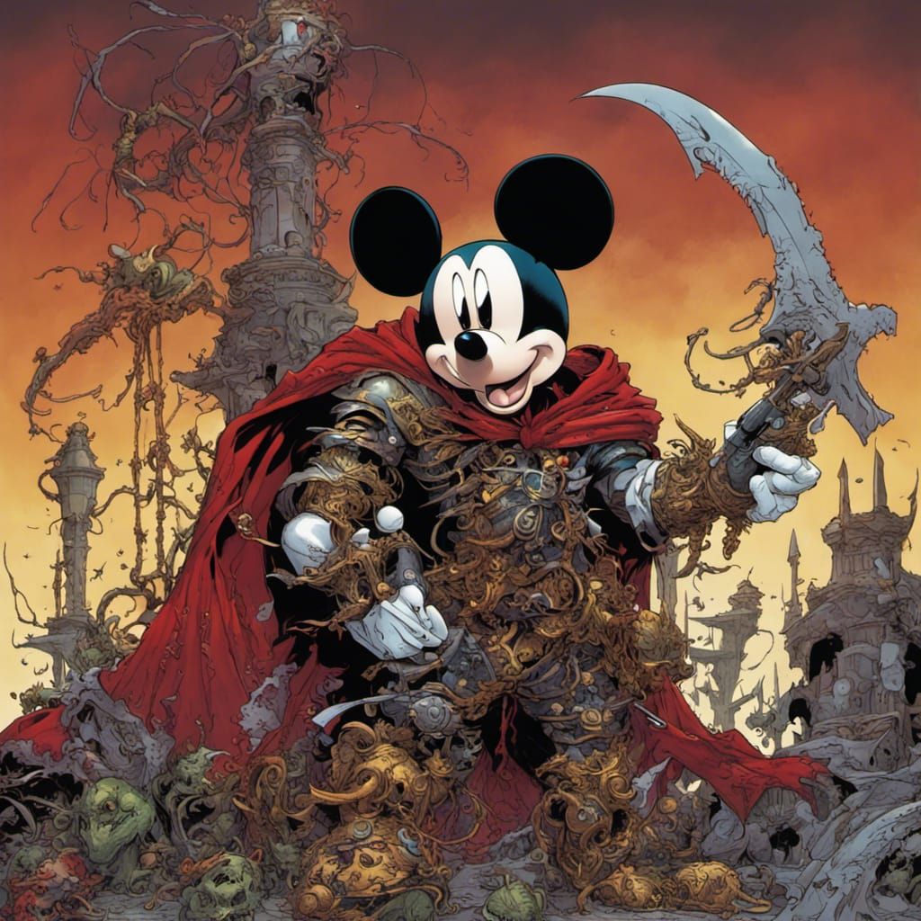 Mickey Mouse as Spawn: Intricate Armor and Weaponry