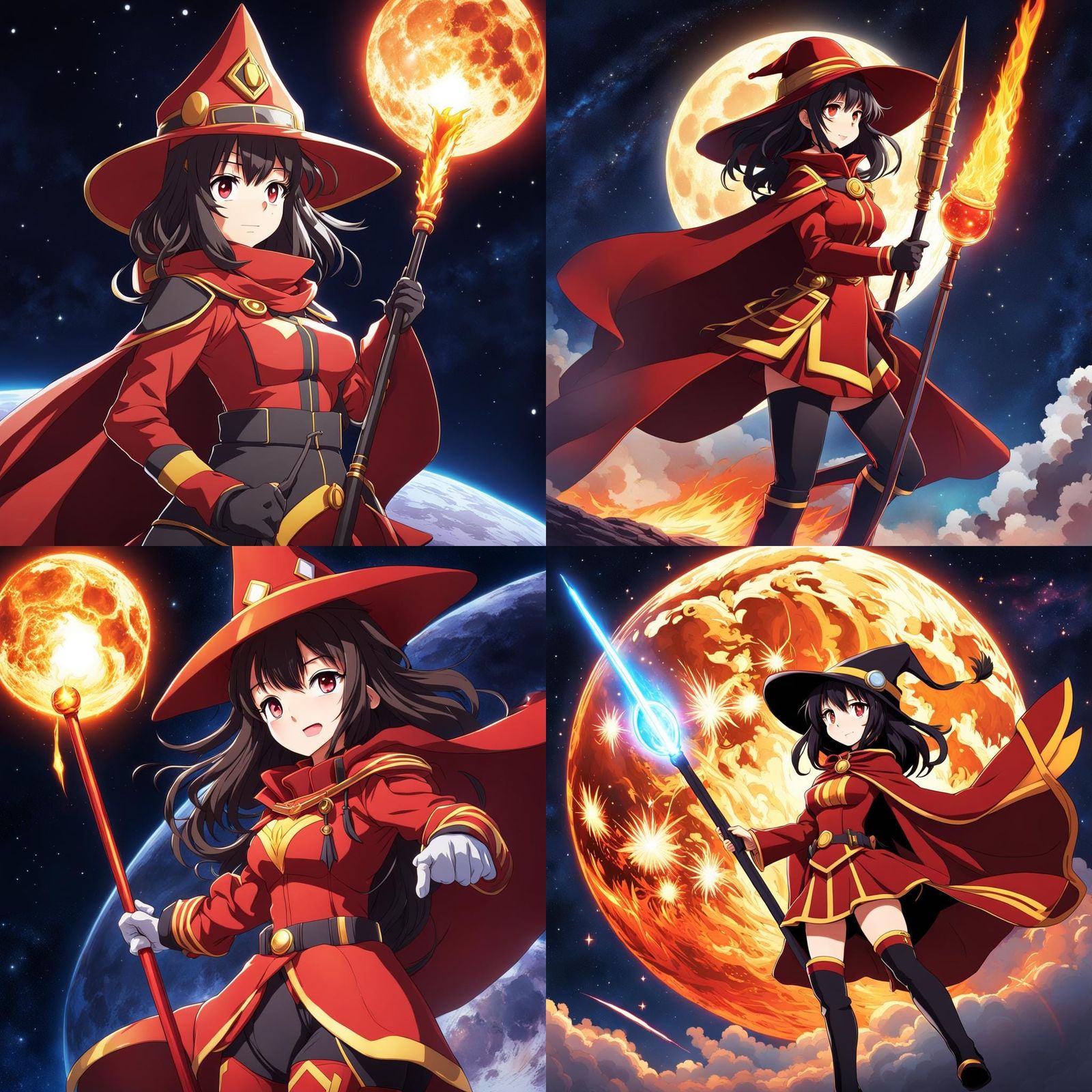 Megumin in Spacesuit Casting Magic on the Moon