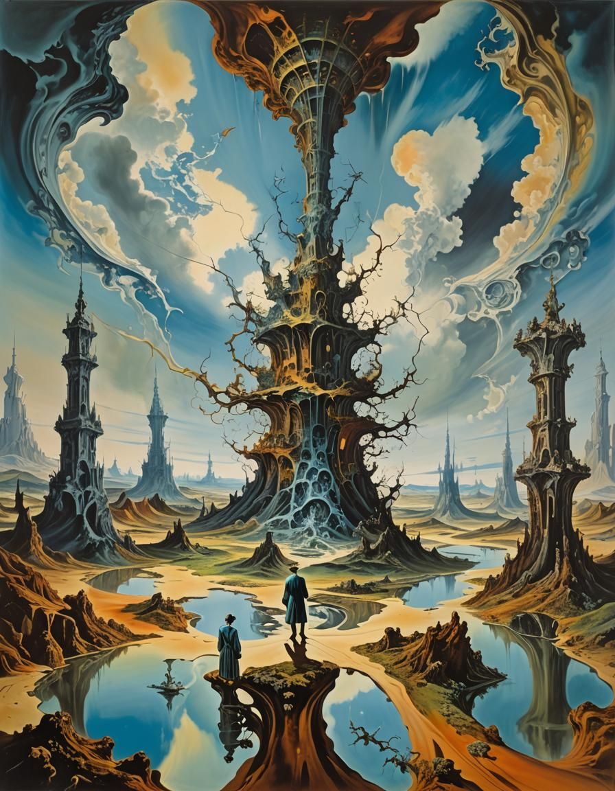 Ethereal Vortex in a Dreamlike Metropolis