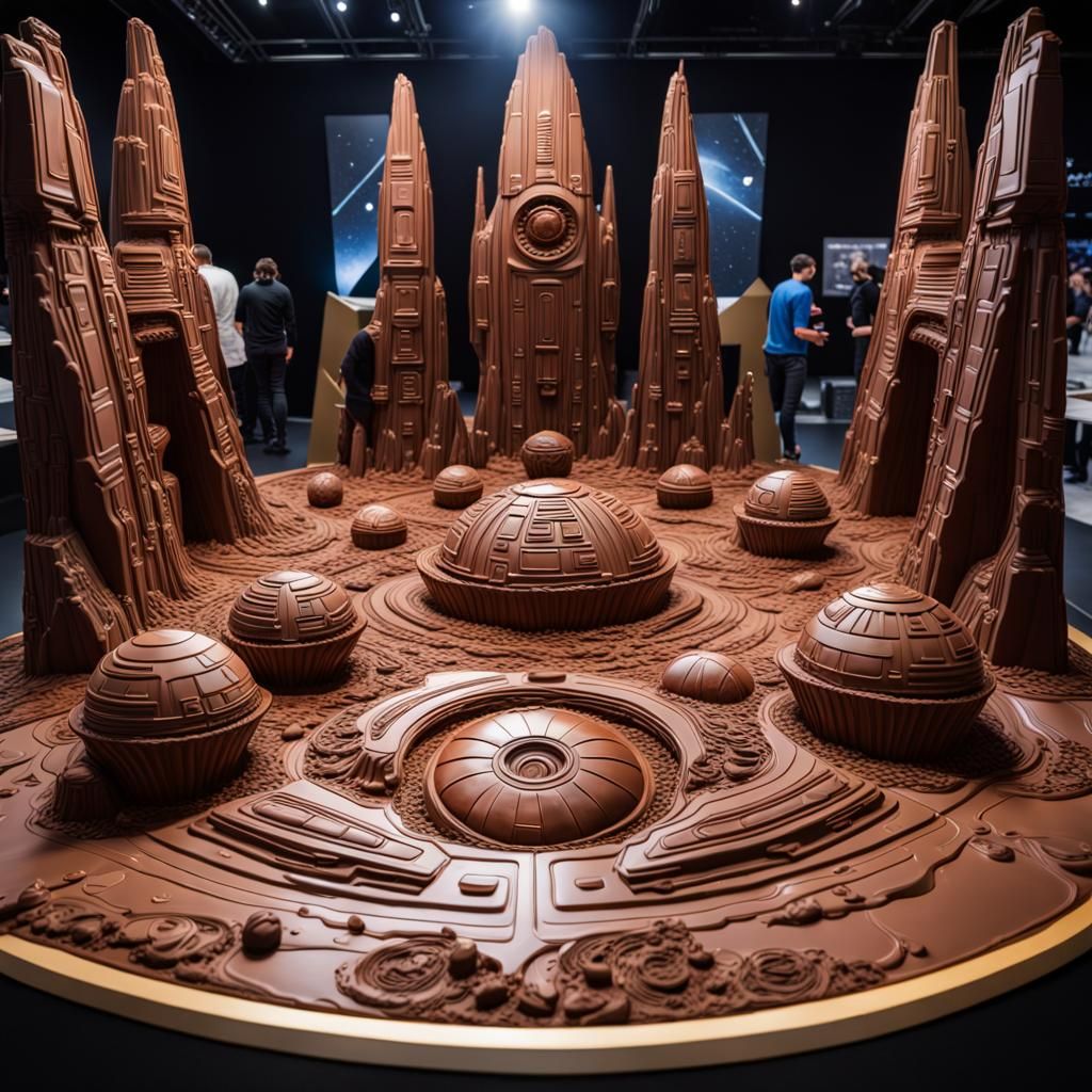 Hyperrealistic Chocolate Star Wars Scene