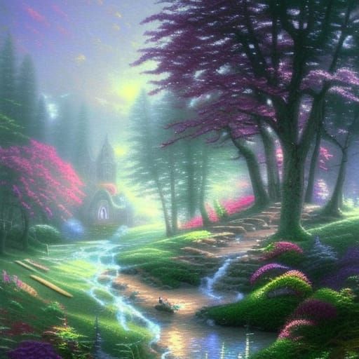 Ethereal Fantasy Hat in a Misty Landscape