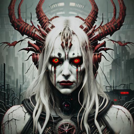 Demonic Close-Up in Analog Horror VHS Glitch Style