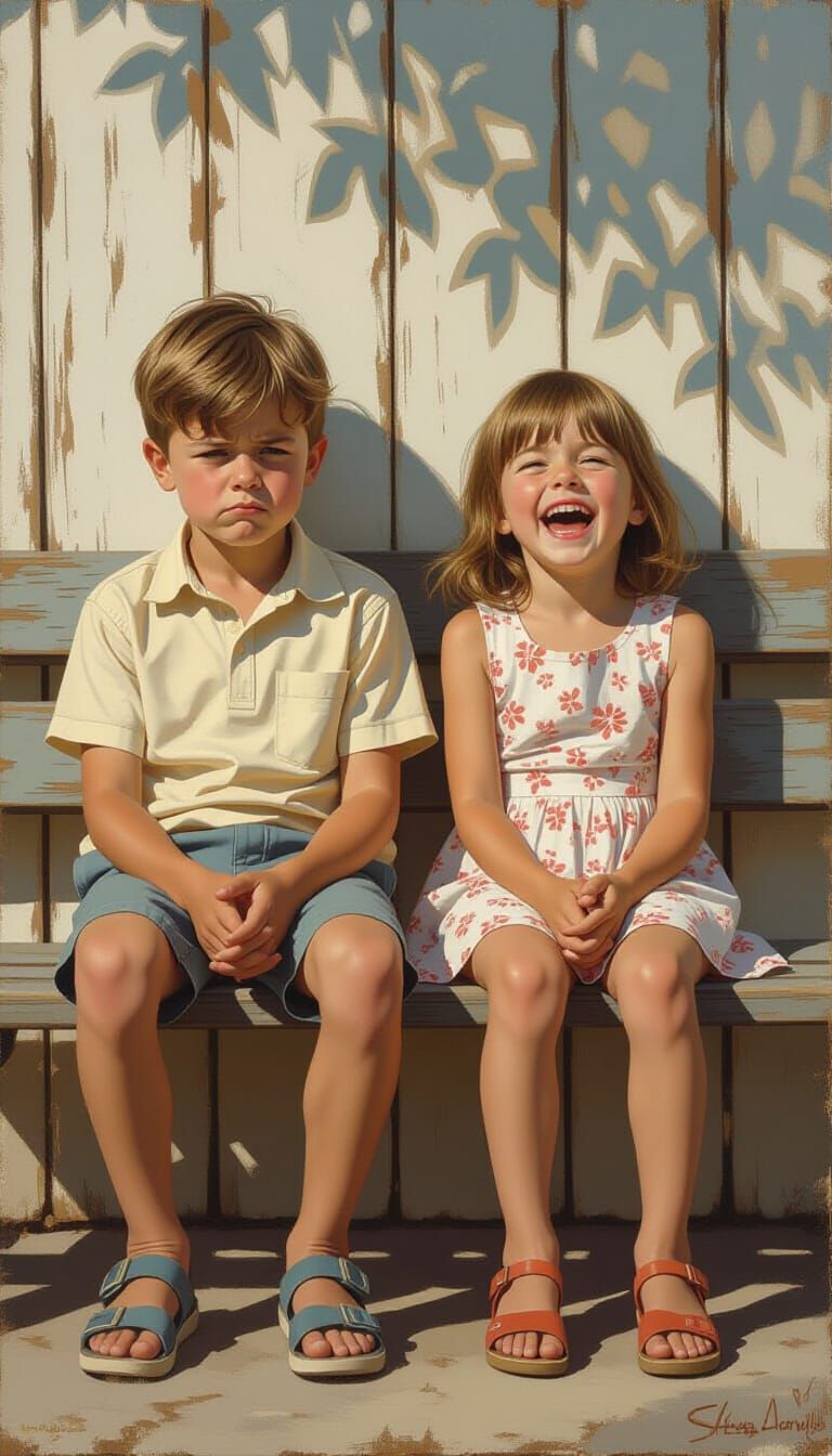 Children's Contrasting Emotions in Natural Sunlight