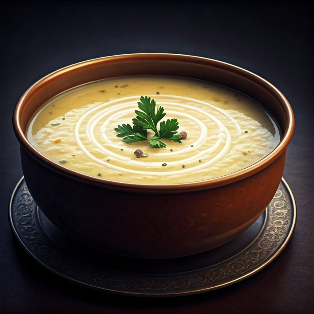 Creamy Garlic Potato Soup: Fantasy Concept Art