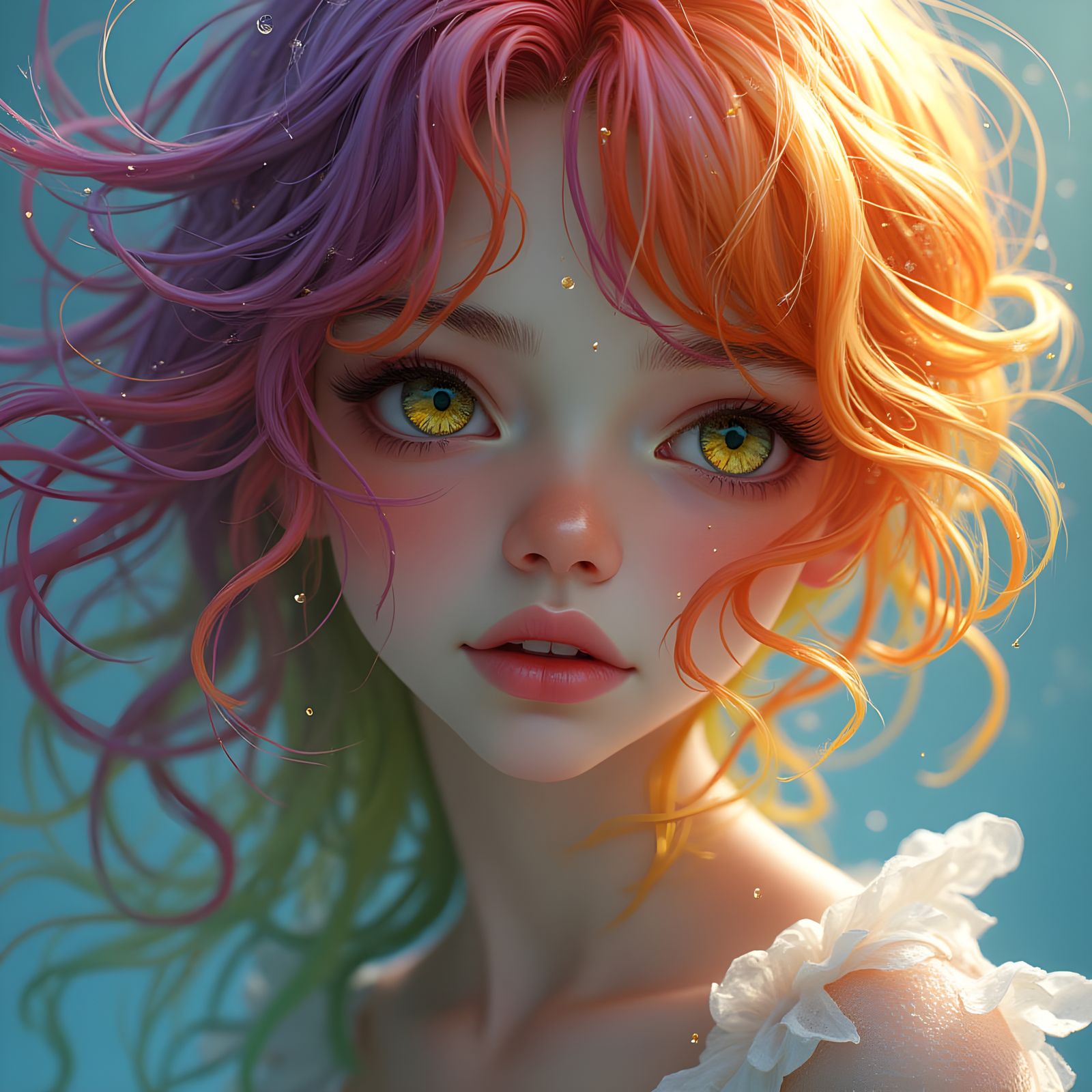 Dreamlike Fairy Girl in Whimsical Impressionist Art Style