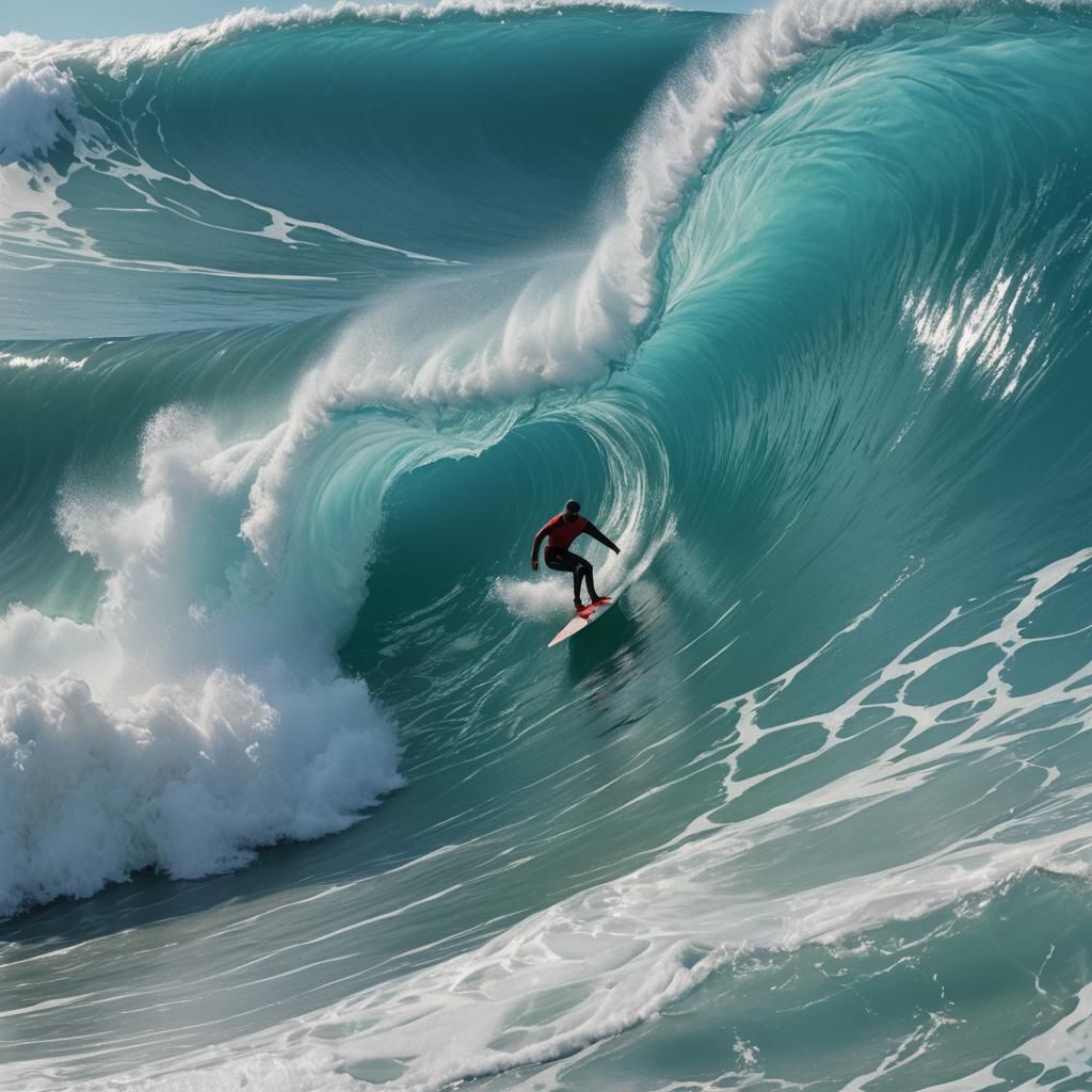 Windsurfer on a Blue Wave: Cinematic Photo