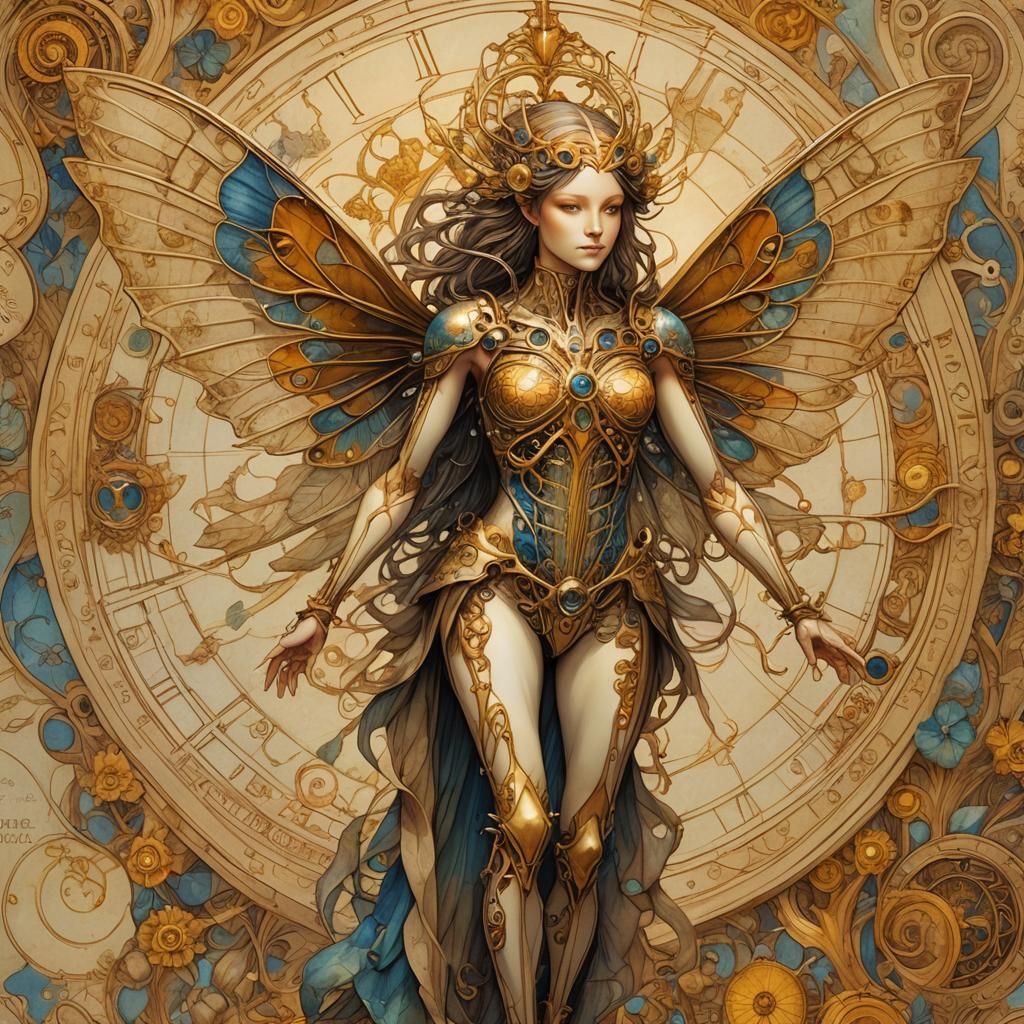 Pixie Anatomy Diagram in Renaissance Style