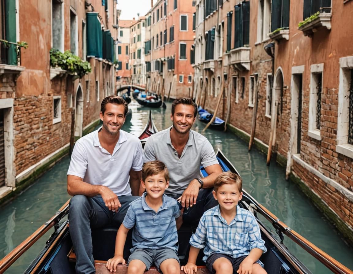 Family Gondola Ride in Venice