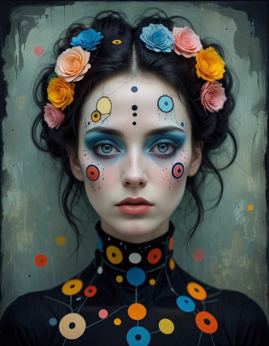 Ethereal Gothicore Woman in Surreal Naturecore Style