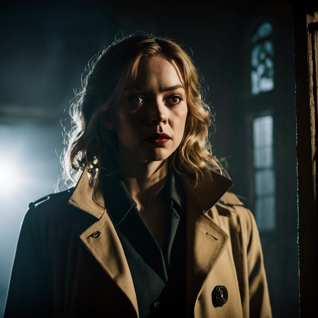 Sydney Sweeney in Haunted House: Film Noir Close-Up