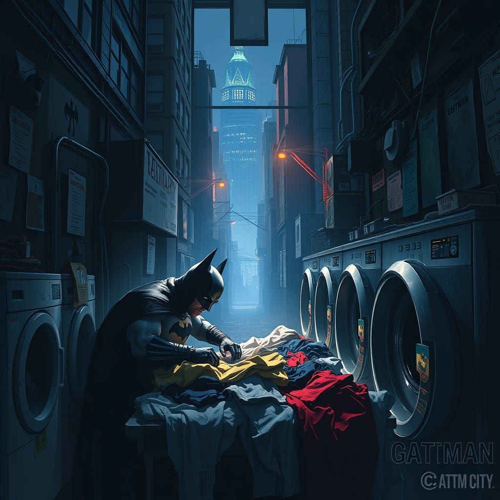 Dark Knight Amidst City Shadows