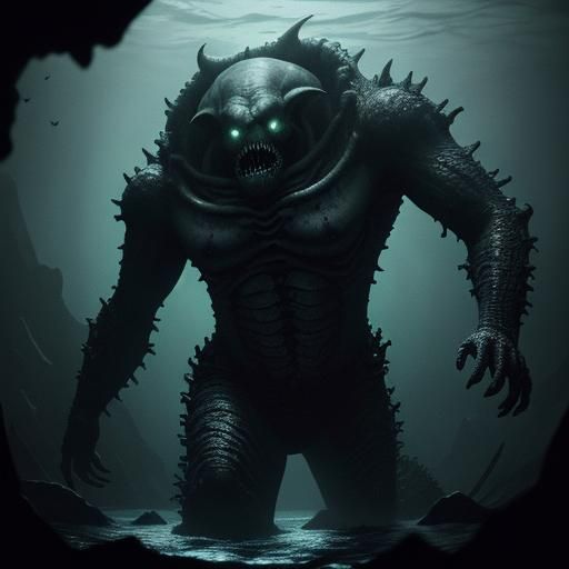 Deep Sea Horror: Gargantuan Monster Stalks Swimmer